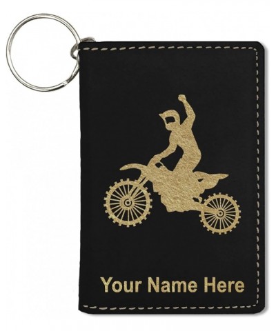 ID Holder Wallet, Motocross, Personalized Engraving Included (Light Brown) Black with Gold $13.16 Wallets