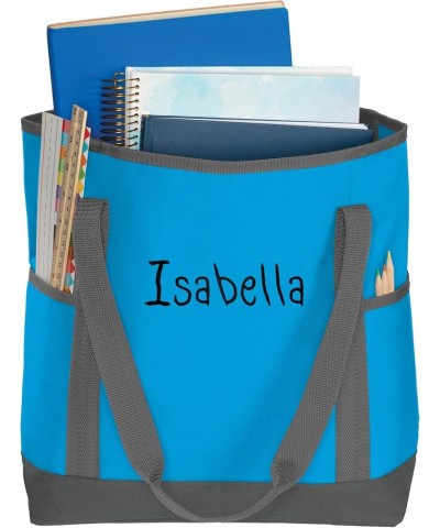 Personalized Zippered Tote| On-The-Go Monogrammed Tote Bag | Customize with a Name or Monogram Deep Aqua Name $18.28 Totes