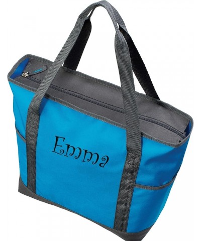 Personalized Zippered Tote| On-The-Go Monogrammed Tote Bag | Customize with a Name or Monogram Deep Aqua Name $18.28 Totes