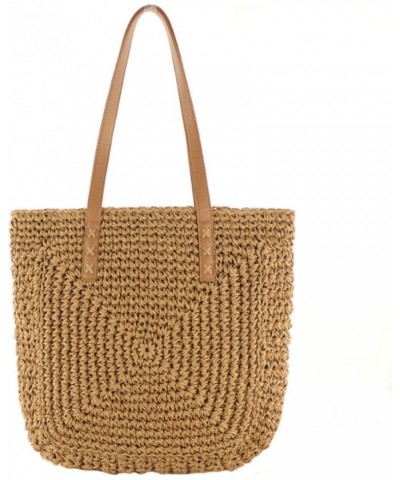 Summer Woven Women's Bag Large Capacity Straw Women Shopper Beach Handmade Design Handbag Women's Shoulder Bag Brown $29.17 S...