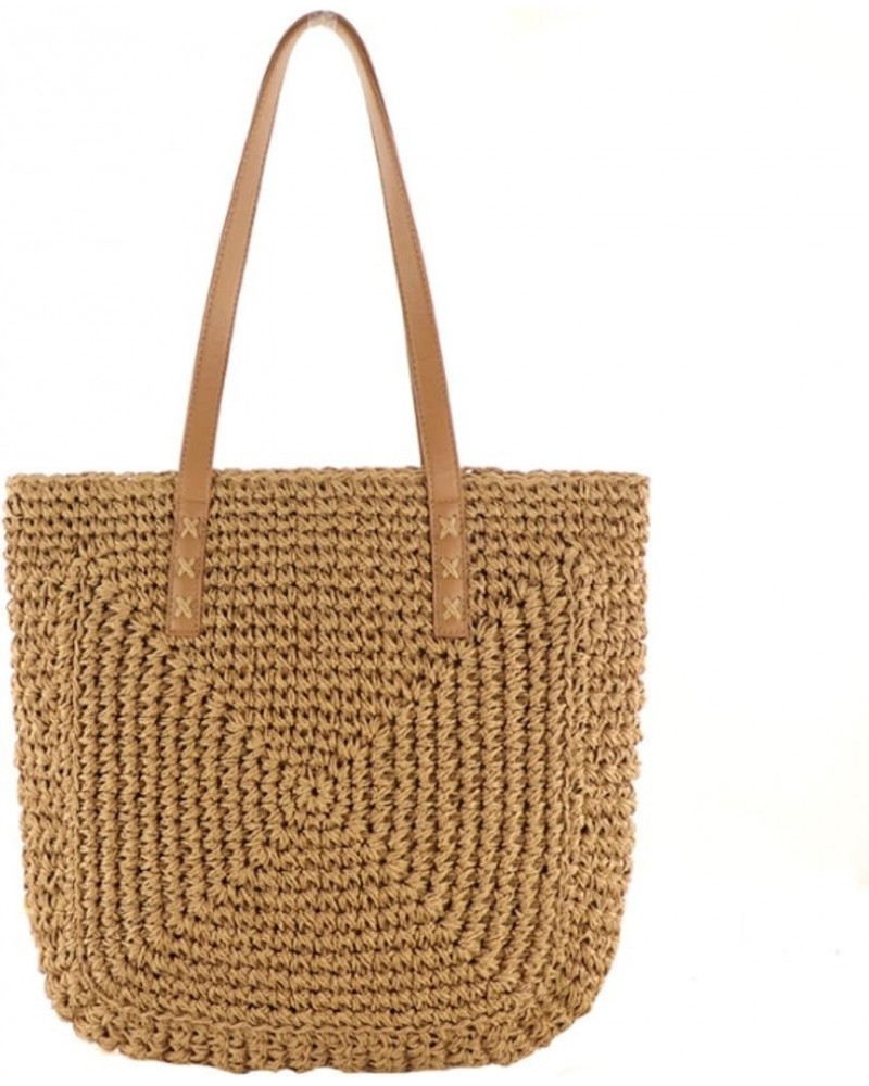 Summer Woven Women's Bag Large Capacity Straw Women Shopper Beach Handmade Design Handbag Women's Shoulder Bag Brown $29.17 S...