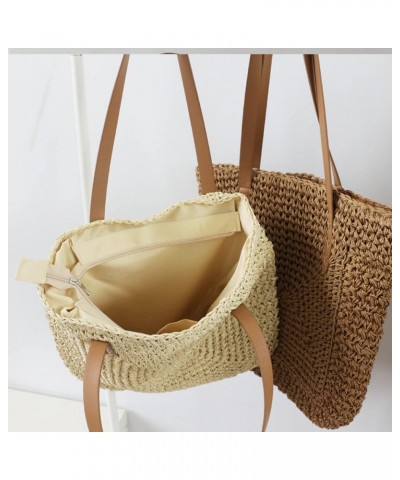 Summer Woven Women's Bag Large Capacity Straw Women Shopper Beach Handmade Design Handbag Women's Shoulder Bag Brown $29.17 S...