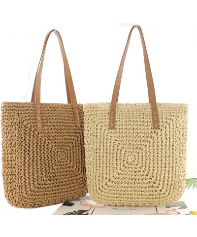 Summer Woven Women's Bag Large Capacity Straw Women Shopper Beach Handmade Design Handbag Women's Shoulder Bag Brown $29.17 S...