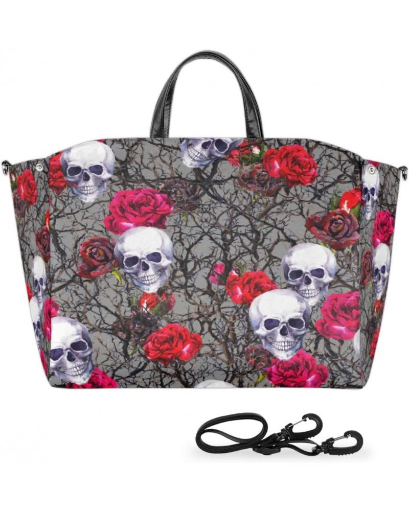 Sugar Floral Art Large Tote Bag Women Should Bag Extra Large Tote Bags Waterproof Big Crossbody Tote Bag with inner Pockets f...