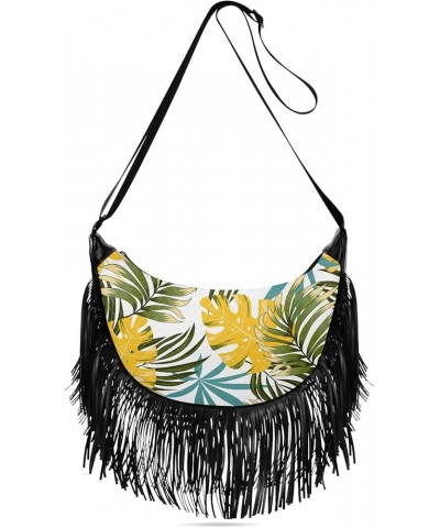 Women Fringe Tassel Cross Body Bag Yellow Lemon Green Leisure Shoulder Bag Color182 $14.80 Crossbody Bags