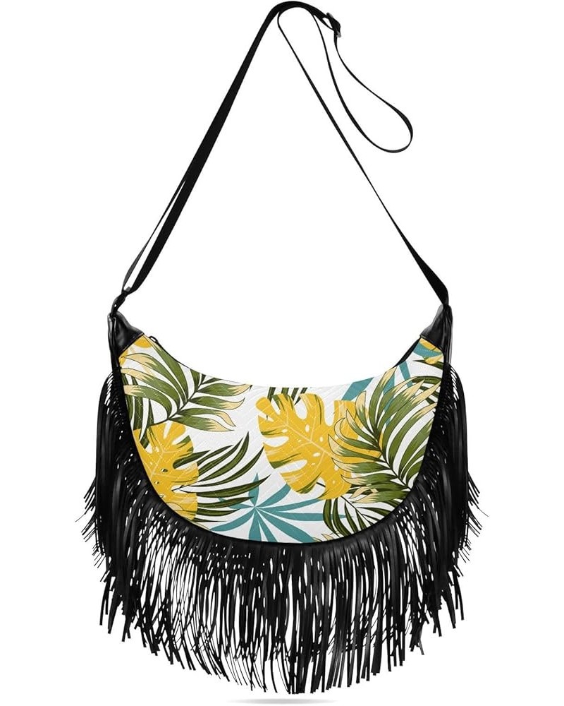 Women Fringe Tassel Cross Body Bag Yellow Lemon Green Leisure Shoulder Bag Color182 $14.80 Crossbody Bags