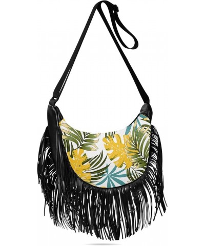 Women Fringe Tassel Cross Body Bag Yellow Lemon Green Leisure Shoulder Bag Color182 $14.80 Crossbody Bags