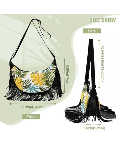 Women Fringe Tassel Cross Body Bag Yellow Lemon Green Leisure Shoulder Bag Color182 $14.80 Crossbody Bags