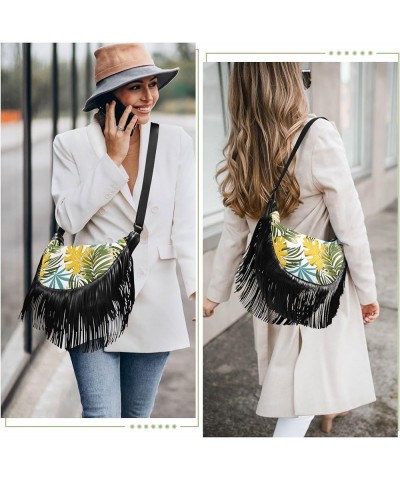 Women Fringe Tassel Cross Body Bag Yellow Lemon Green Leisure Shoulder Bag Color182 $14.80 Crossbody Bags