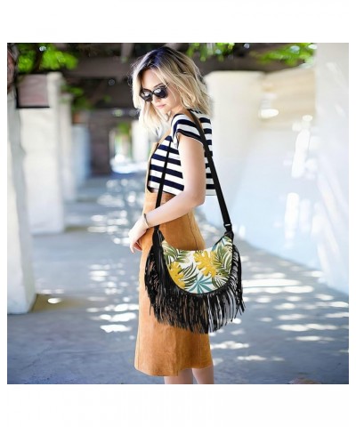 Women Fringe Tassel Cross Body Bag Yellow Lemon Green Leisure Shoulder Bag Color182 $14.80 Crossbody Bags