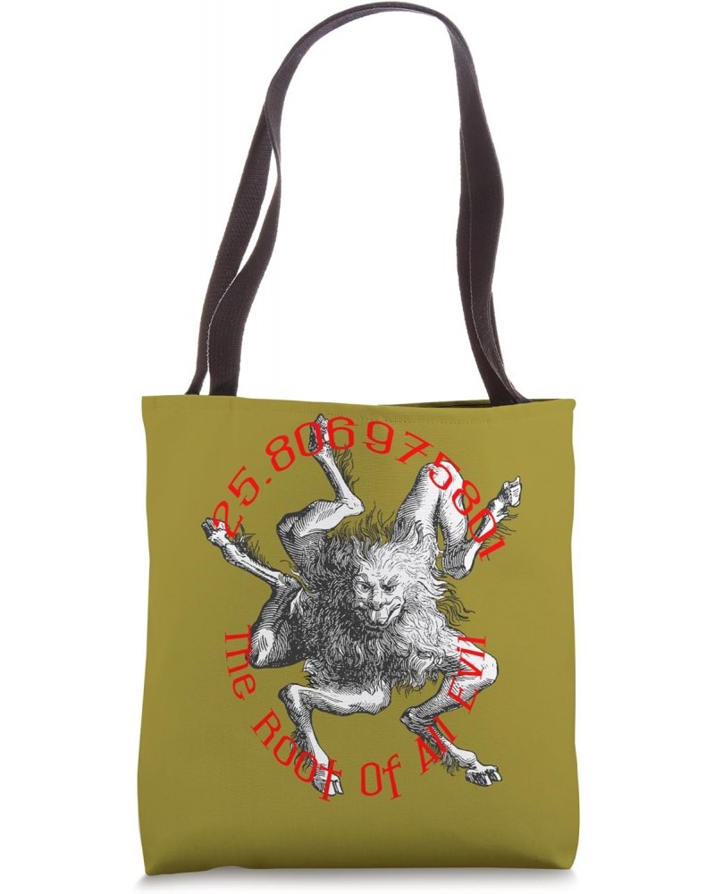 25.806975801 The Demonic Root Of All Evil Math Geek Fun Tote Bag $9.63 Totes