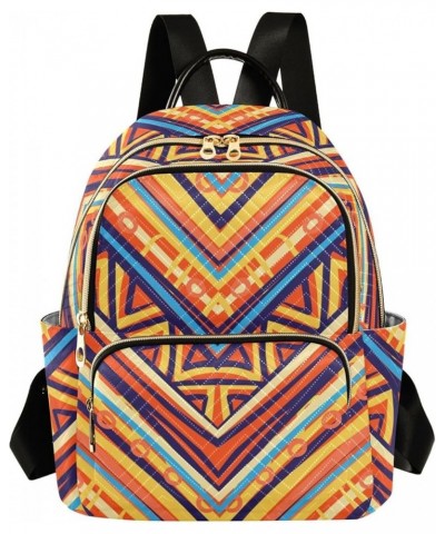 African Style Ethnic Zigzag Pattern in Retro Colors Women's Backpack Purse Causal Daypack Work Travel College Business Trip B...