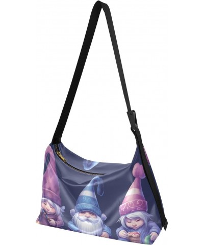 Christmas Gnomes Purple Shoulder Bag for Women Waterproof PU Leather Hobo Bags Crossbody Purse with Zipper Closure $13.86 Sho...