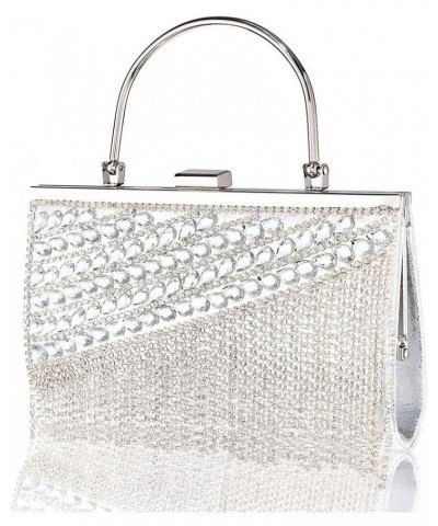 Bling Crystals Clutch Purses for Women Rhinestone Tassel Evening Bag Wedding Party Prom Cocktail Handbags Silver $18.00 Eveni...