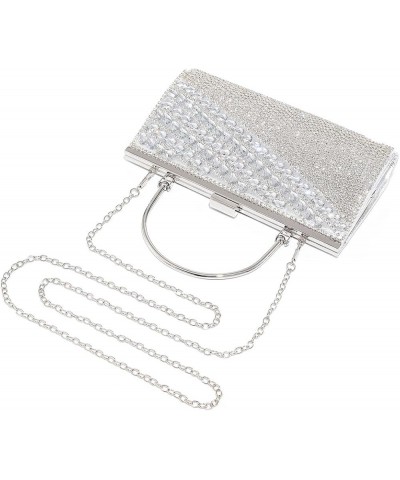 Bling Crystals Clutch Purses for Women Rhinestone Tassel Evening Bag Wedding Party Prom Cocktail Handbags Silver $18.00 Eveni...