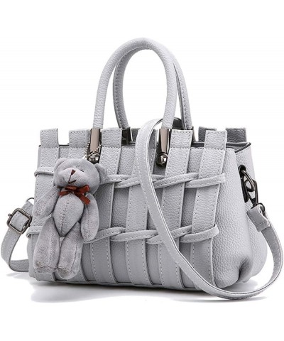 Womens Handbags and Purses Fashion Top Handle Satchel Tote PU Leather Shoulder Bags Grey $17.93 Totes