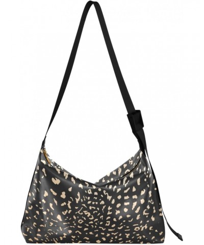 Gold Leopard Cheetah Print Womens Tote Bag Leather Shoulder Bag For Women Men Large Hobo Cross Body Bags Handbag $19.71 Totes