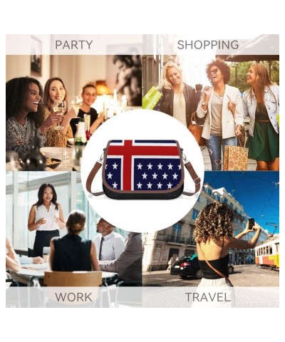 USA Nordic Flag Messenger Bag Casual Crossbody Shoulder Bags Lightweight Waterproof Fashion Purse for Women $16.81 Shoulder Bags