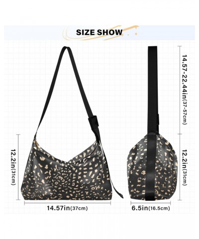 Gold Leopard Cheetah Print Womens Tote Bag Leather Shoulder Bag For Women Men Large Hobo Cross Body Bags Handbag $19.71 Totes