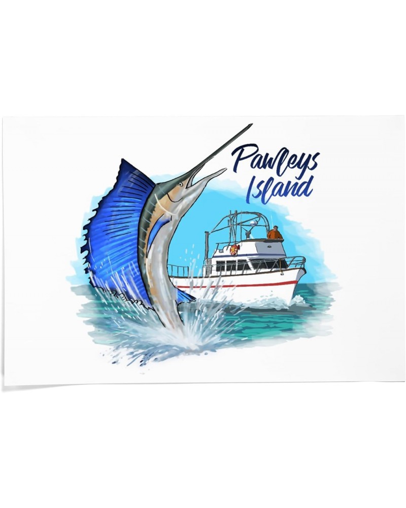 24x36 Inch Giclee Print, Pawleys Island, Sailfish and Fishing Boat $20.00 Totes