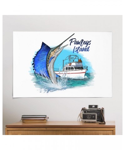 24x36 Inch Giclee Print, Pawleys Island, Sailfish and Fishing Boat $20.00 Totes