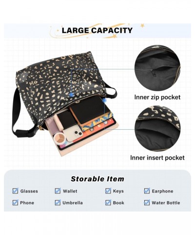 Gold Leopard Cheetah Print Womens Tote Bag Leather Shoulder Bag For Women Men Large Hobo Cross Body Bags Handbag $19.71 Totes