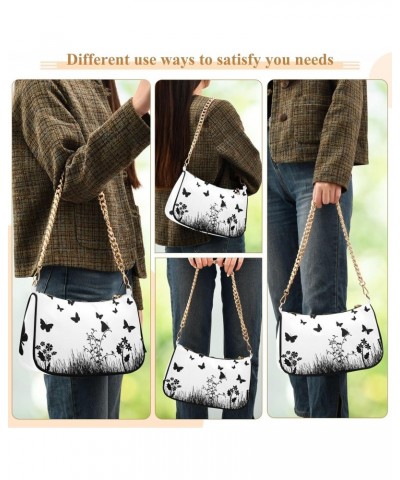 Clutch Shoulder Bags Tote Evening Purse Handbags for Women Hobo Bags Butterflies Flowers Grass with Zipper Closure $18.55 Totes