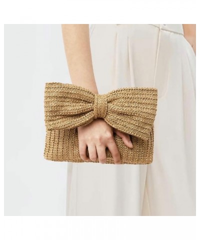 Straw Clutch Purses for Women Vintage Summer Straw Beach Bag Woven Purse Wicker Rattan Envelope Clutch for Wedding B Black $1...