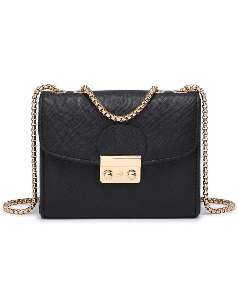 Women Small Crossbody Bag Designer Evening Bag Clutch Purse Handbag for Wedding/Prom/Party with Double Chain Strap Black $17....