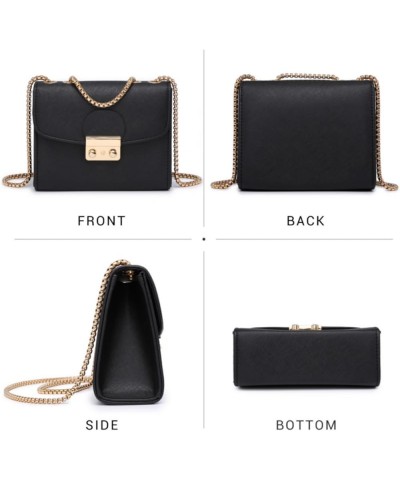 Women Small Crossbody Bag Designer Evening Bag Clutch Purse Handbag for Wedding/Prom/Party with Double Chain Strap Black $17....