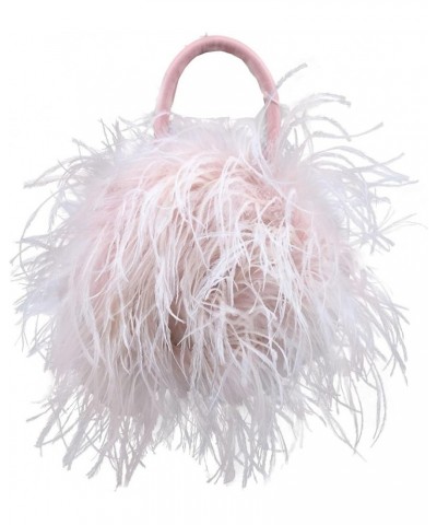 Ostrich Feather Purse for Women Evening Clutch Mini Purse for Wedding Party Prom Banquet Light Pink $26.50 Handbags