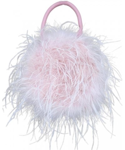 Ostrich Feather Purse for Women Evening Clutch Mini Purse for Wedding Party Prom Banquet Light Pink $26.50 Handbags