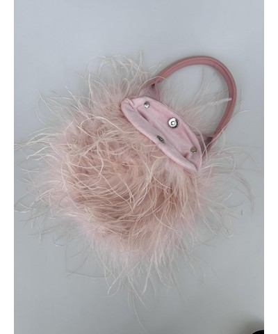 Ostrich Feather Purse for Women Evening Clutch Mini Purse for Wedding Party Prom Banquet Light Pink $26.50 Handbags