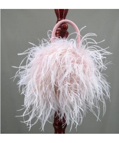 Ostrich Feather Purse for Women Evening Clutch Mini Purse for Wedding Party Prom Banquet Light Pink $26.50 Handbags