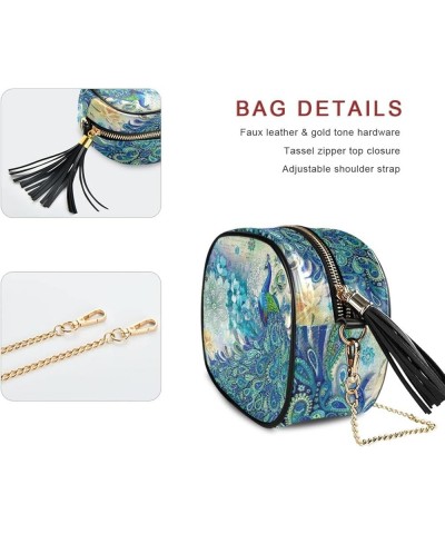 Crossbody Bag for Women Shoulder Bag with Chain Strap and Tassel Peacock $15.64 Crossbody Bags