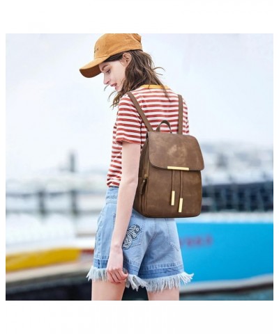 Quilted Trendy Leather Backpack Purse for Women and Ladies Shoulder Travel Daypacks Bags (Khaki) Z-khaki $19.11 Backpacks