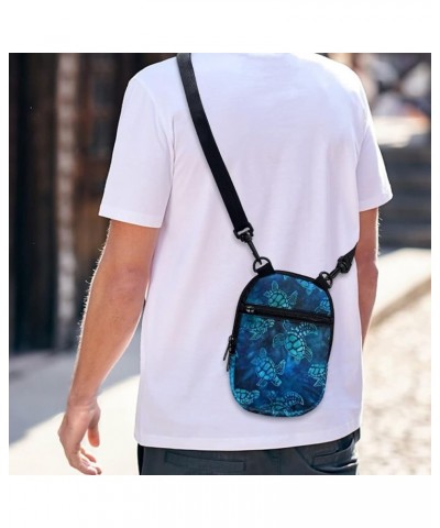 Small Crossbody Bag for Men Women Lightweight Zipper Messenger Bag Shoulder Sling Handbag Adjustable Strap Blue Turtle $10.63...