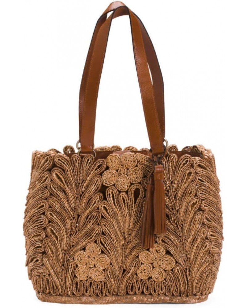 Straw Palmanova Large Handcrafted Tote With Leather $104.55 Shoulder Bags