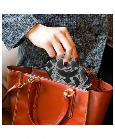 Crows Skulls RFID Credit Card Holder Leather With Zipper Card Case Wallet for Women Girls $10.44 Wallets