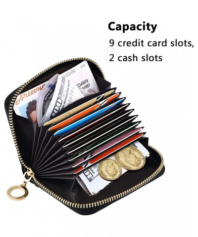 Crows Skulls RFID Credit Card Holder Leather With Zipper Card Case Wallet for Women Girls $10.44 Wallets