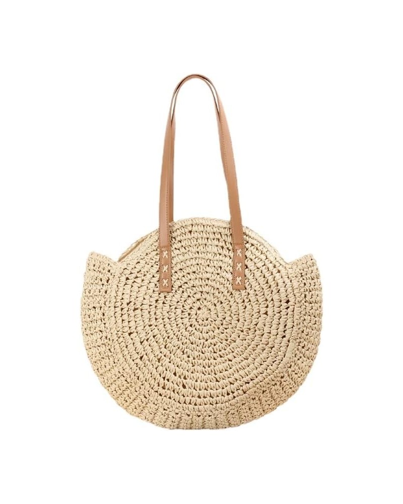 Straw Beach Bag for Women Summer Woven Tote Bag Rattan Handbag Shoulder Bag Hobo Bohemian Large Beige-a $22.03 Shoulder Bags