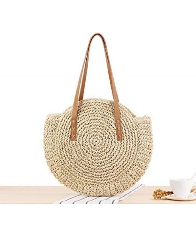 Straw Beach Bag for Women Summer Woven Tote Bag Rattan Handbag Shoulder Bag Hobo Bohemian Large Beige-a $22.03 Shoulder Bags