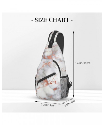 Durable Adjustable Outdoor Hiking Red watermelon Print Cross Chest Bag Diagonally Single Shoulder Backpack Rose Gold Marble2 ...