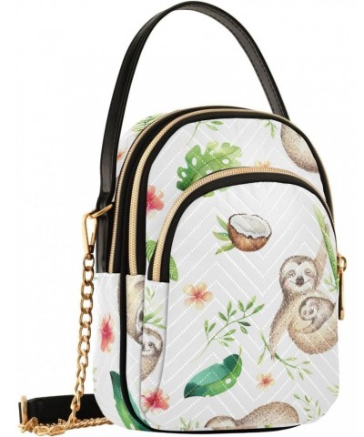 Baby Sloth Crossbody Bag for Women Cell Phone Purse Wallet with Removable Chain Shoulder Handbag for Travel Phone Work Passpo...