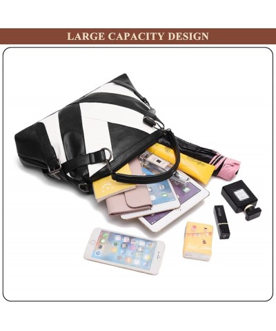 Womens Soft PU Leather Shoulder Bag Retro Large Capacity Work Travel Handbag Detachable Shoulder Strap Satchel Purses Black /...