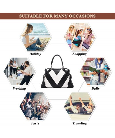 Womens Soft PU Leather Shoulder Bag Retro Large Capacity Work Travel Handbag Detachable Shoulder Strap Satchel Purses Black /...