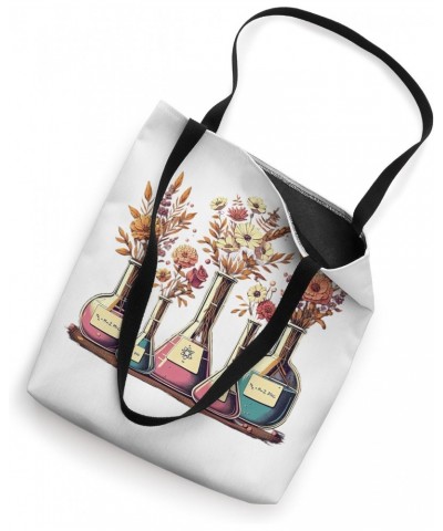 Retro Groovy Laboratory Floral Beakers Chemistry Scientist Tote Bag $10.32 Totes