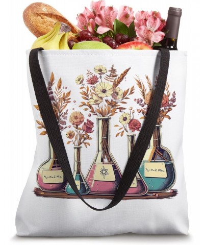 Retro Groovy Laboratory Floral Beakers Chemistry Scientist Tote Bag $10.32 Totes