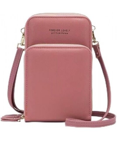 Large capacity phone case fashion crossbody bag with card slots phone purse (Pink) Pink $9.89 Crossbody Bags