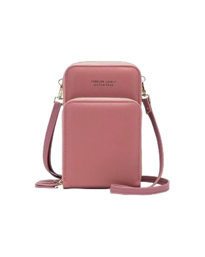 Large capacity phone case fashion crossbody bag with card slots phone purse (Pink) Pink $9.89 Crossbody Bags